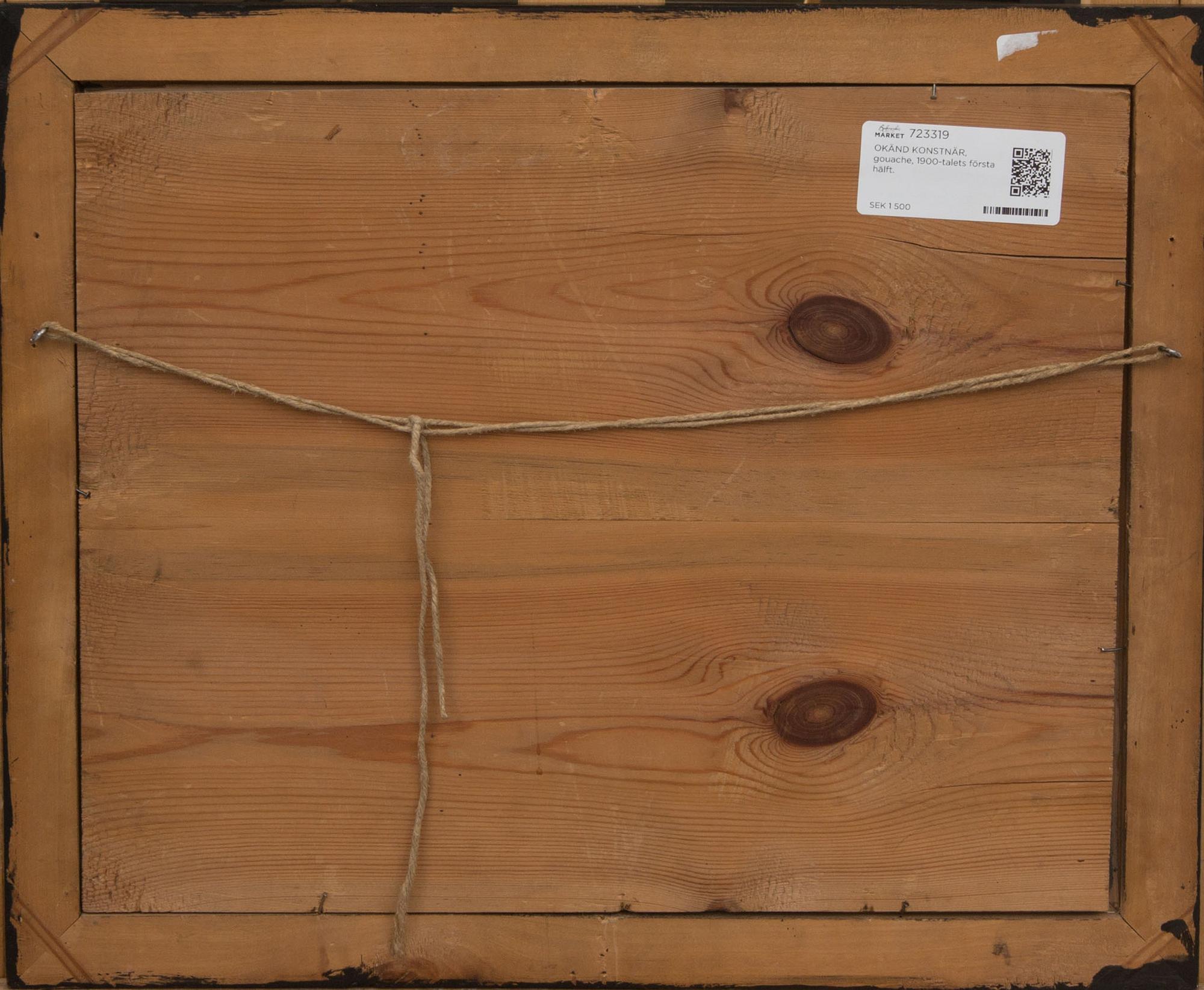 OKÄND KONSTNÄR, gouache, 1900-talets första hälft.