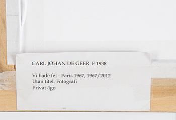 Carl Johan De Geer, photp, signed 1/3 verso.
