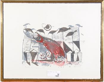 Sven X:et Erixson · ERIXSON, X:et, SVEN. Färglitografi. Sign. o numr. 16/75. 