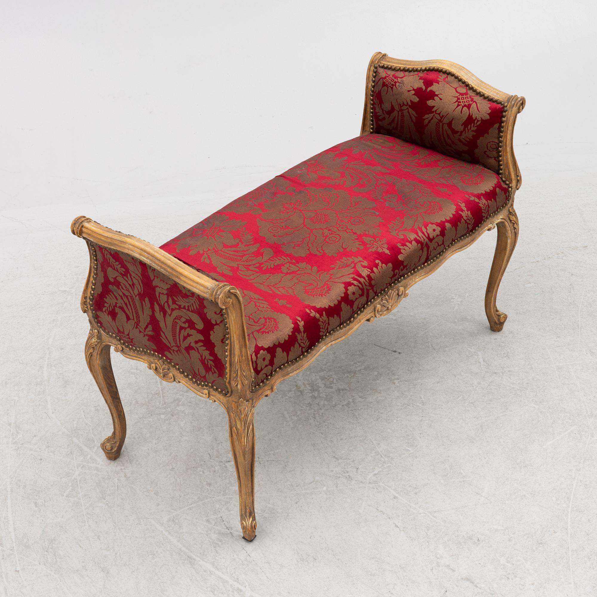 A Rococo style bench, 20th Century.