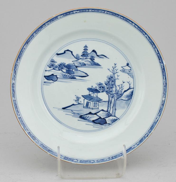 TALLRIKAR, 13 st, porslin, Kina, 1700/1800-tal.