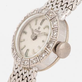 A ladies watch  "Exquisit".14K white gold with diamonds.