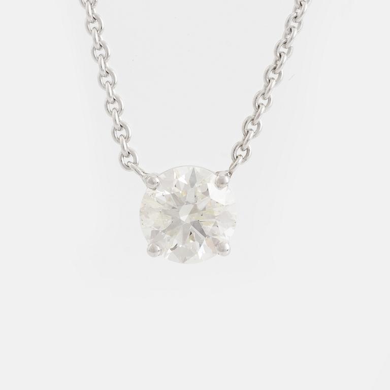 Collier, enstenshänge med briljantslipad diamant.