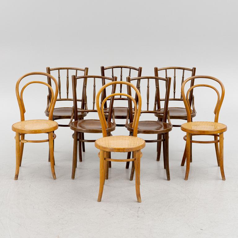 A set of eight chairs (3+5), first half of the 20th Century.