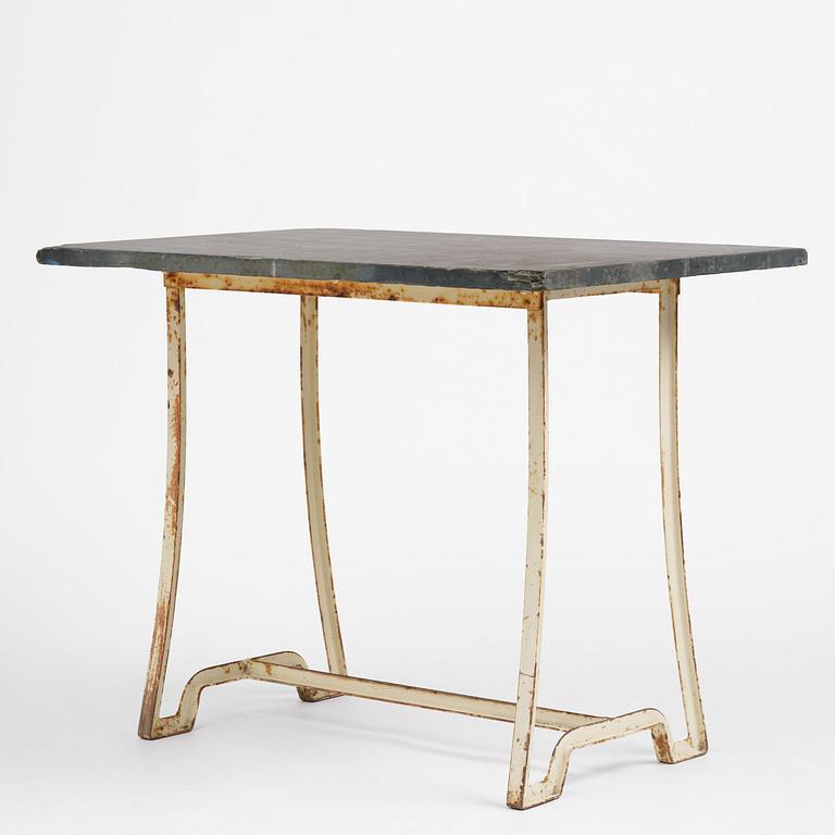Carl Hörvik, a garden furniture set, a table and four chairs, possibly produced by Thulins vagnfabrik, Skillingaryd, Sweden.