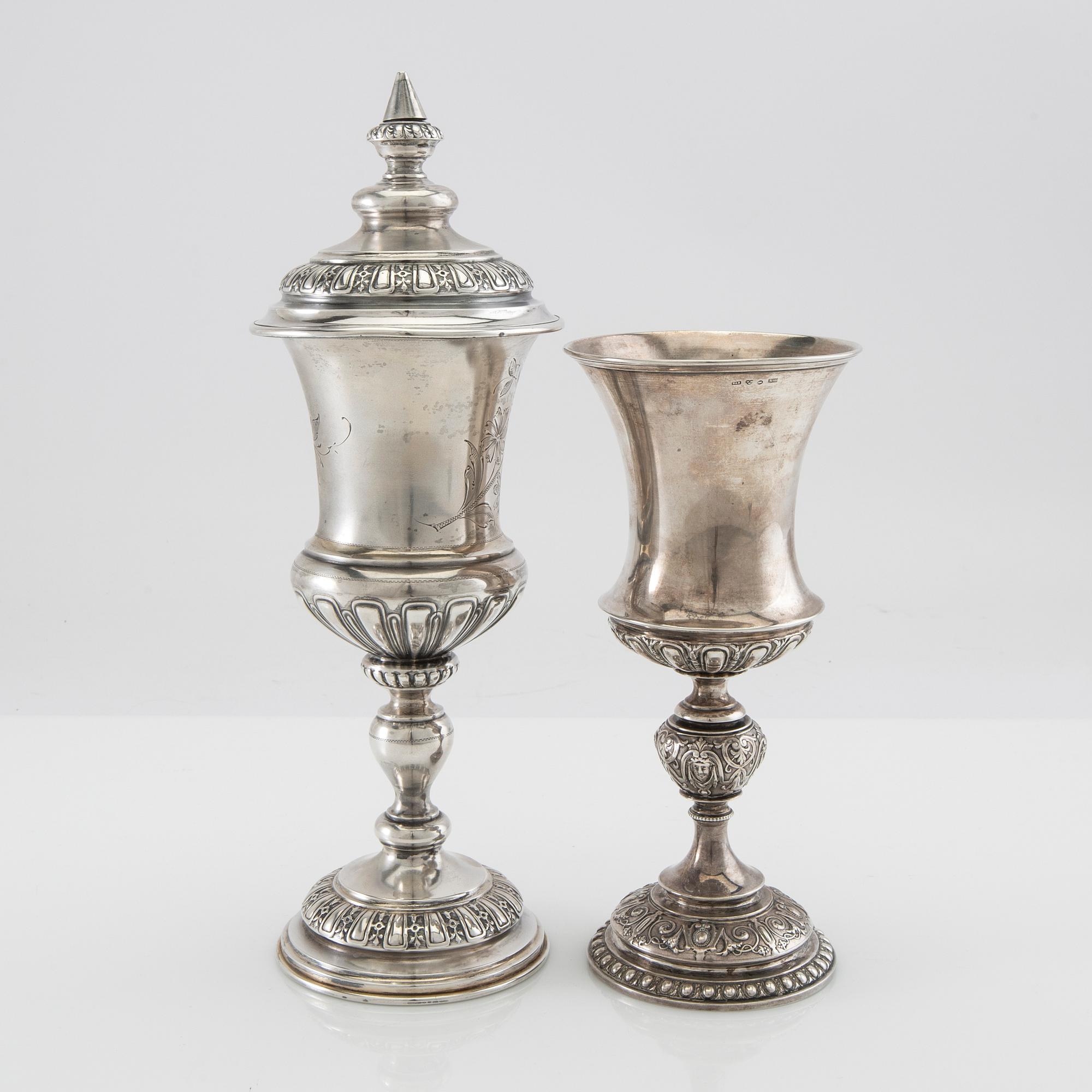 Trophies 2 pcs Baroque style silver 20th century.
