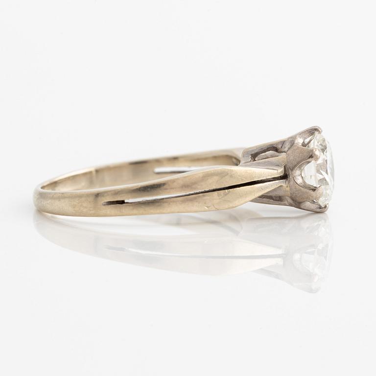 Ring, 18K white gold with brilliant-cut diamond 1.20 ct.