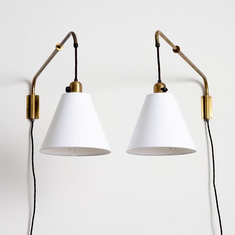 Cebe, a pair of model "3726" wall lamps, Svalöv, 1940s.