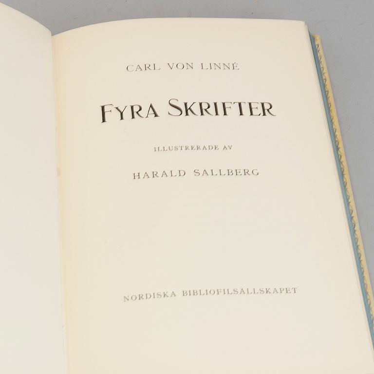 BOK, Carl von Linné: Fyra skrifter, Stockholm, Nordiska Bibliofilsällskapet, 1939.