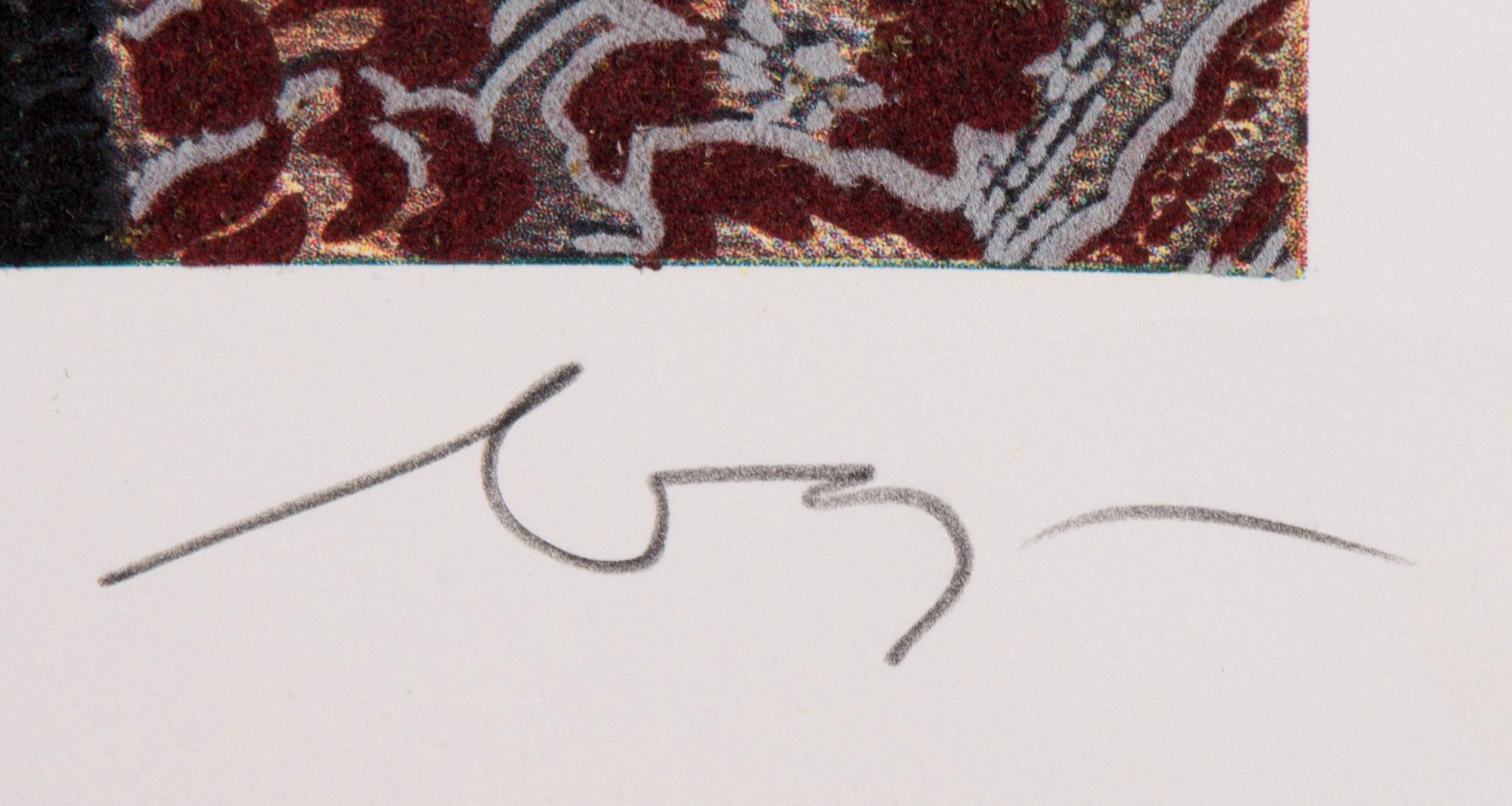 ENRICO BAJ, blandteknik och färgtryck, 5 st, signerade och numrerade.