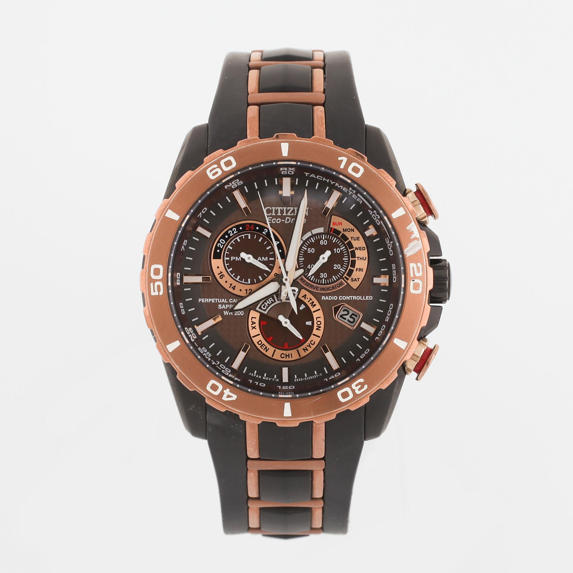 CITIZEN, Eco-Drive, Perpetual Calendar, "Tachymeter", Limited Edition  1533/2500, wristwatch, chronograph, 45 mm.