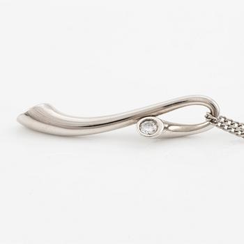 Georg Jensen, hänge och örhängen, 18K vitguld. med briljantslipade diamanter.