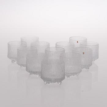 TAPIO WIRKKALA, dricksglas, 12 st samt kanna "Ultima Thule", Iittala, 1970-tal.