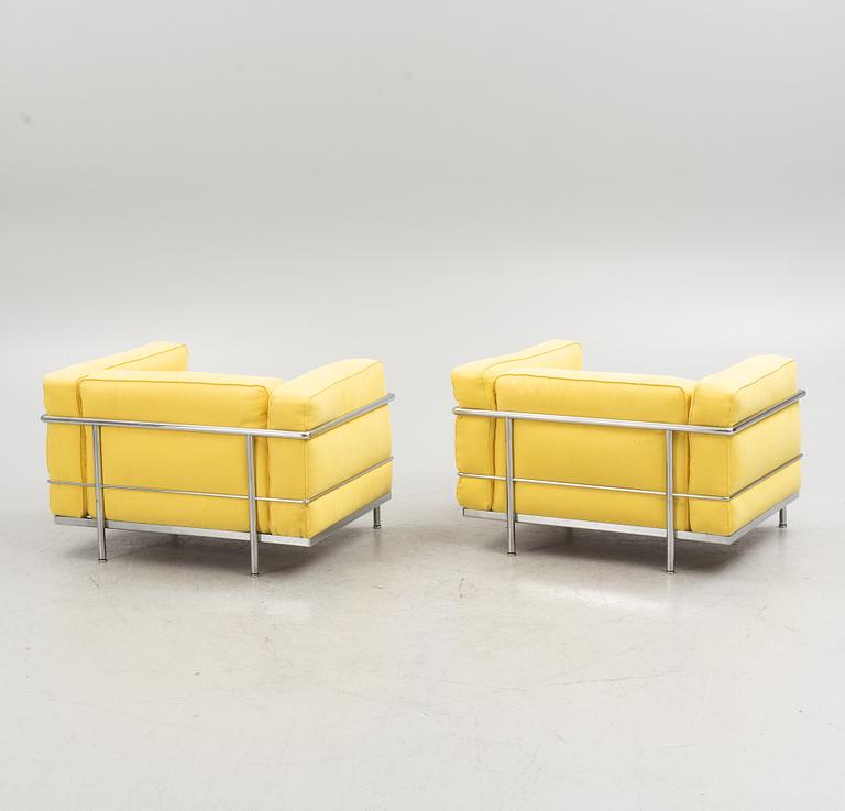 Le Corbusier & Charlotte Perriand, armchairs, a pair, "LC 2", Cassina.