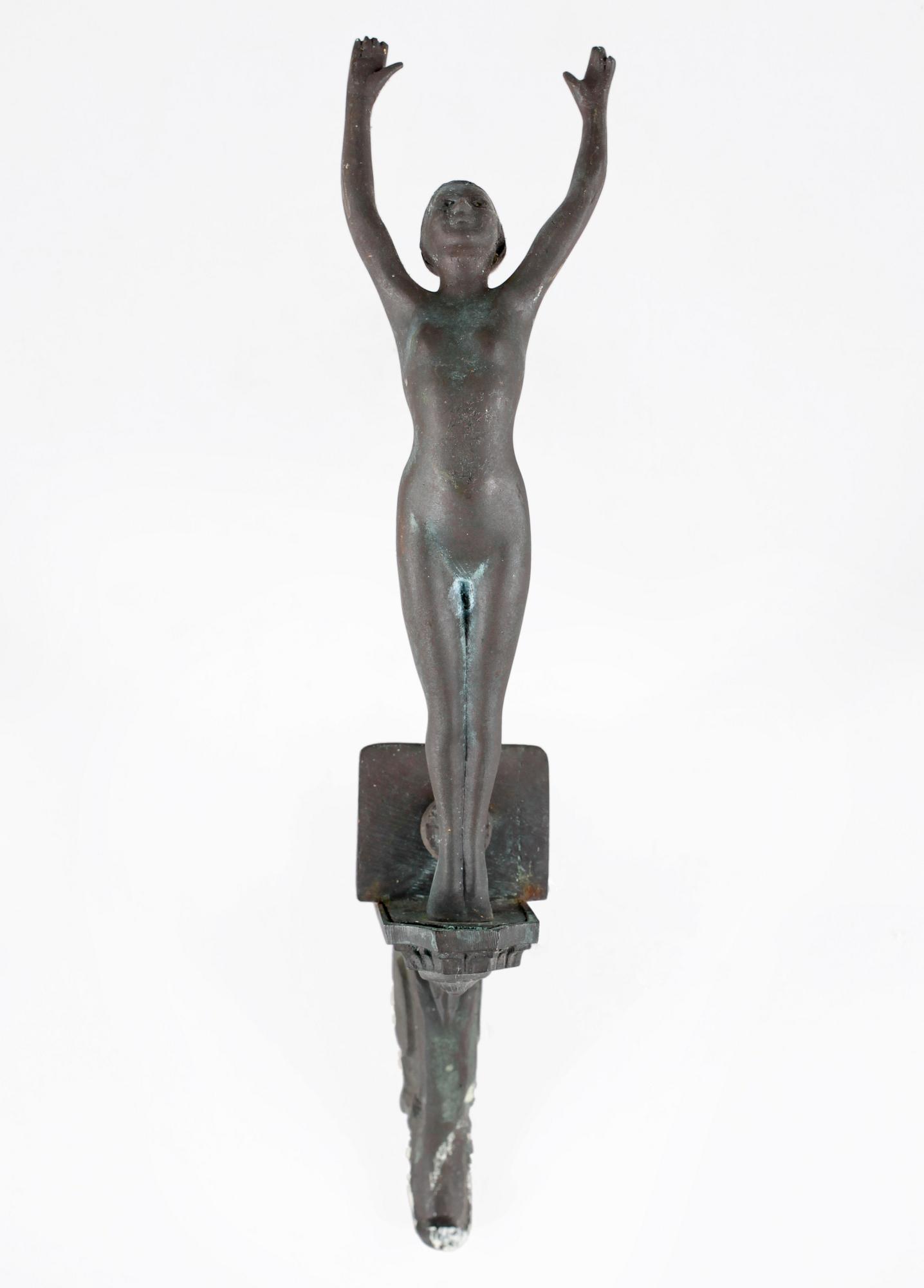 VÄGGLAMPETT, brons, art deco, 1920-tal.