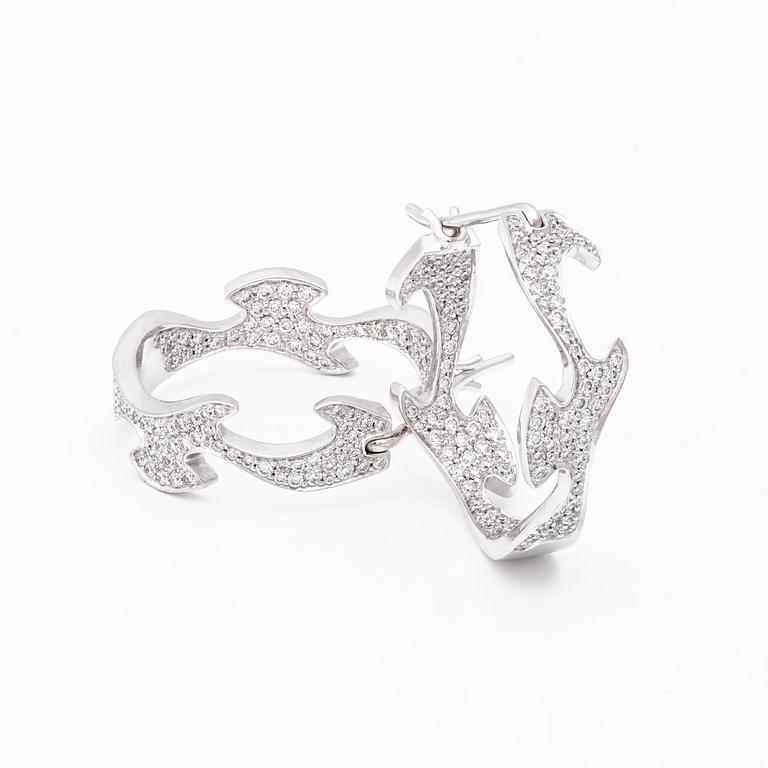 ÖRHÄNGEN, "Fusion", Georg Jensen, 18K vitguld med briljantslipade diamanter ca 1.20 ct.