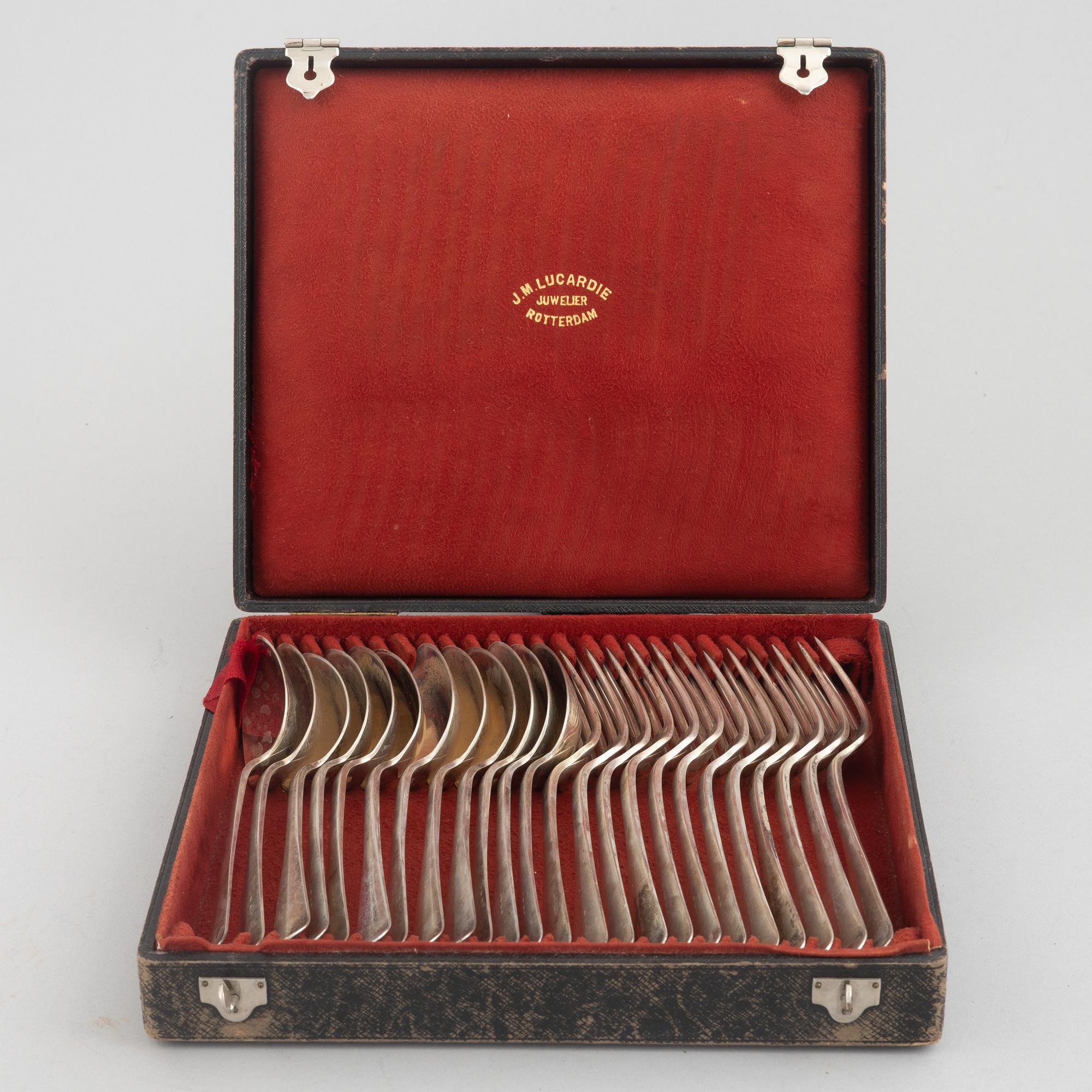 A Dutch Silver Cutlery Set, mark of J.M. van Kempen & Zn., Voorschoten 1906-07, (24 pieces).
