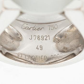 Cartier ring 18K vitguld med en cabochonslipad månsten.