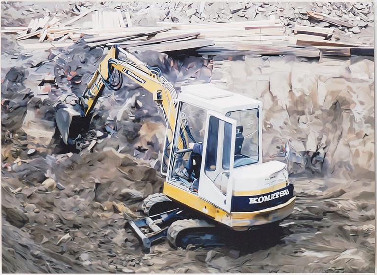 PETRA KARADIMAS, "Baustelle", fotografi, C-print, signerad på etikett a tergo, daterad 2001. Ed 2/5.