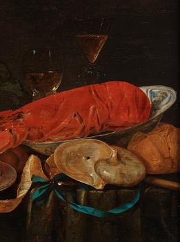 Pieter van Overschie (van Overschee), attributed to, Still Life with Lobster, Nautilus Shell, Wanli dish, and Lemon.