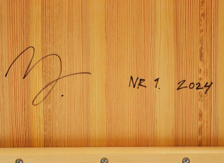 Mathieu Gustafsson, a prototype coffee table, "Slab", executed by cabinetmaker Markus Karlbom, Burhult, 2024.