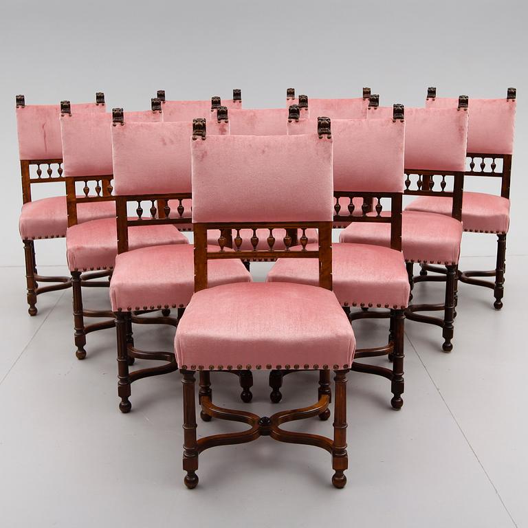 STOLAR, 10 st, barockstil, 1900-talets första hälft.
