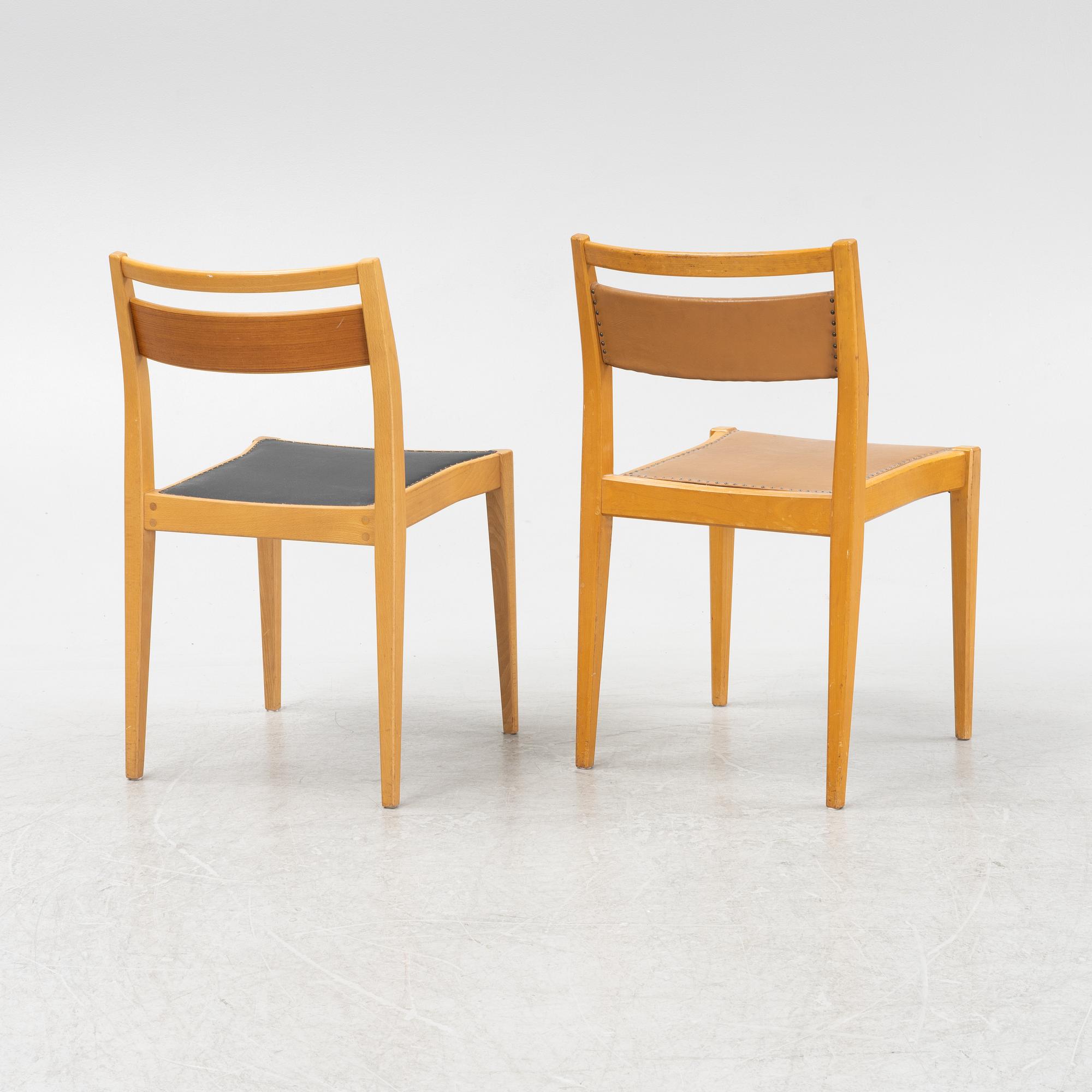 Axel Larsson, a set of five chairs, model "8-107", Svenska Möbelfabrikerna Bodafors, 1950-60s.