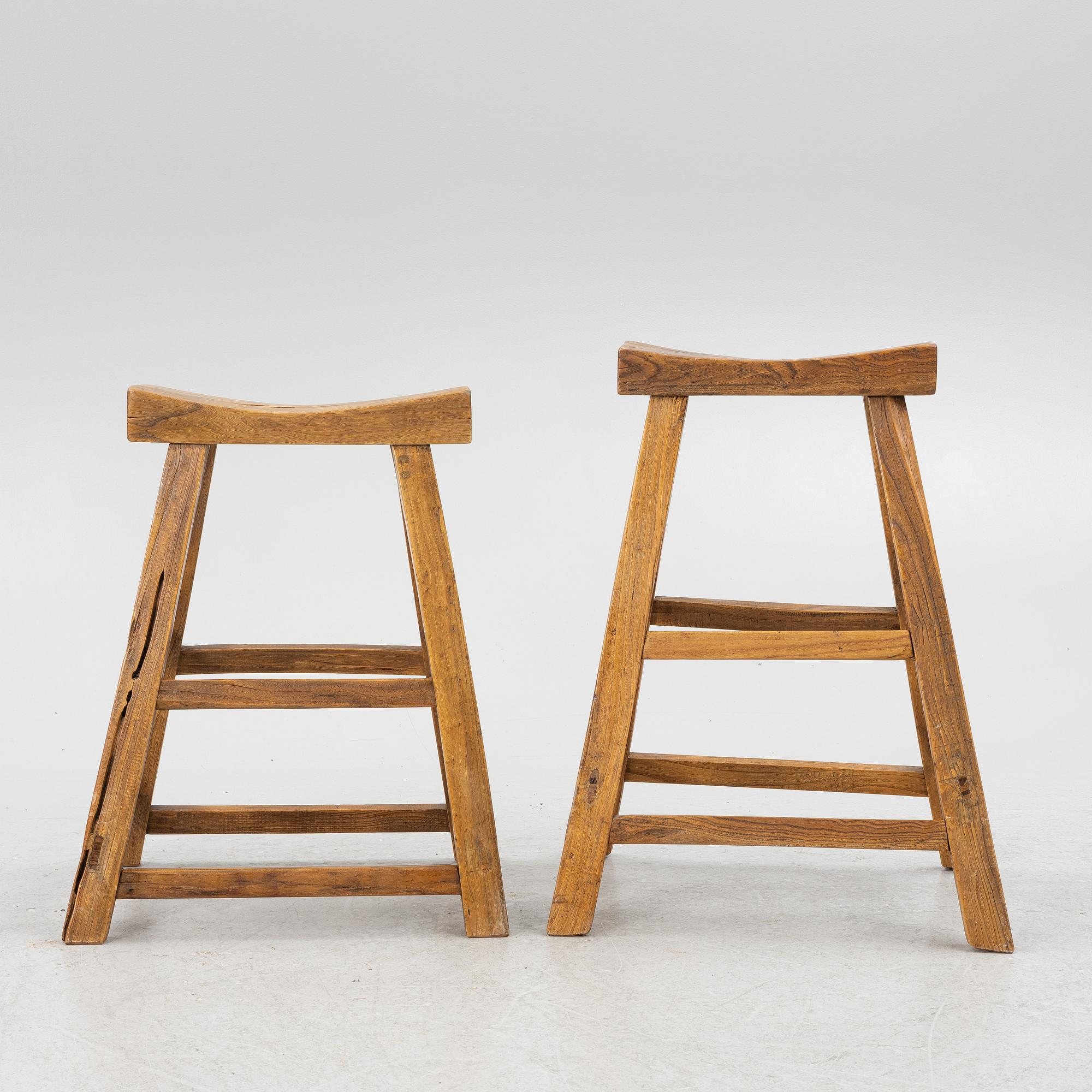 A pair of stools, 2000s.