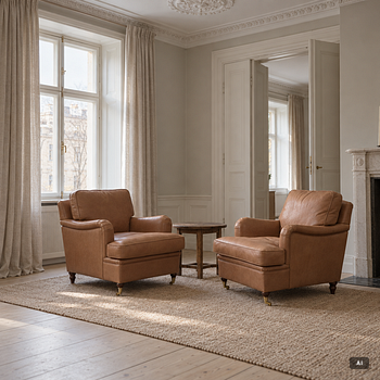 Armchairs, a pair, Howard model, IPD, Italy.