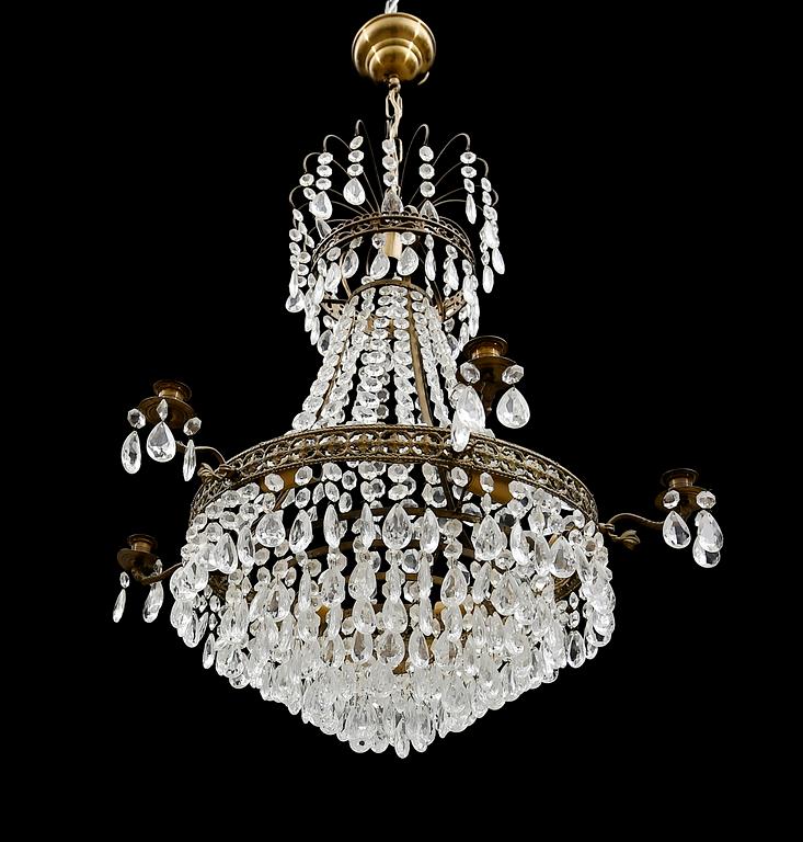LJUSKRONA, empirestil, 1900-talets mitt. Höjd ca 65 cm.