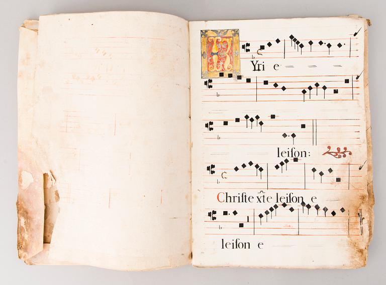 KÄSIKIRJOITUS, pergamenttia, n. 1400-luku.