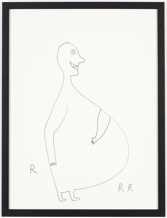 Roger Risberg, indian ink drawing, signed. Executed in 2008.