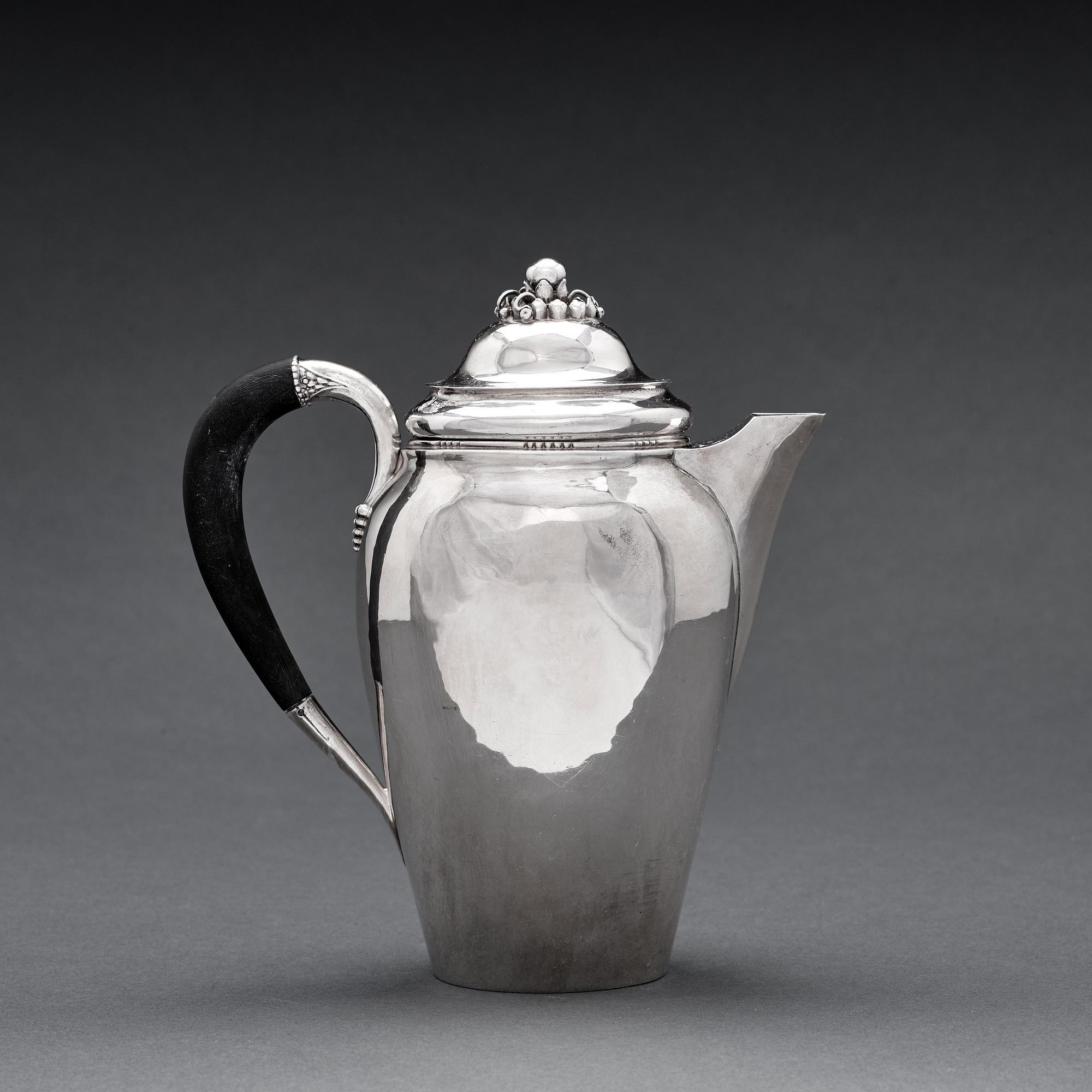 kaffekanna, Köpenhamn 1919, 830/1000 silver, designnr 251.