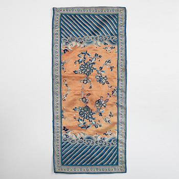 A group of Chinese silk textiles, Qing dynasty.