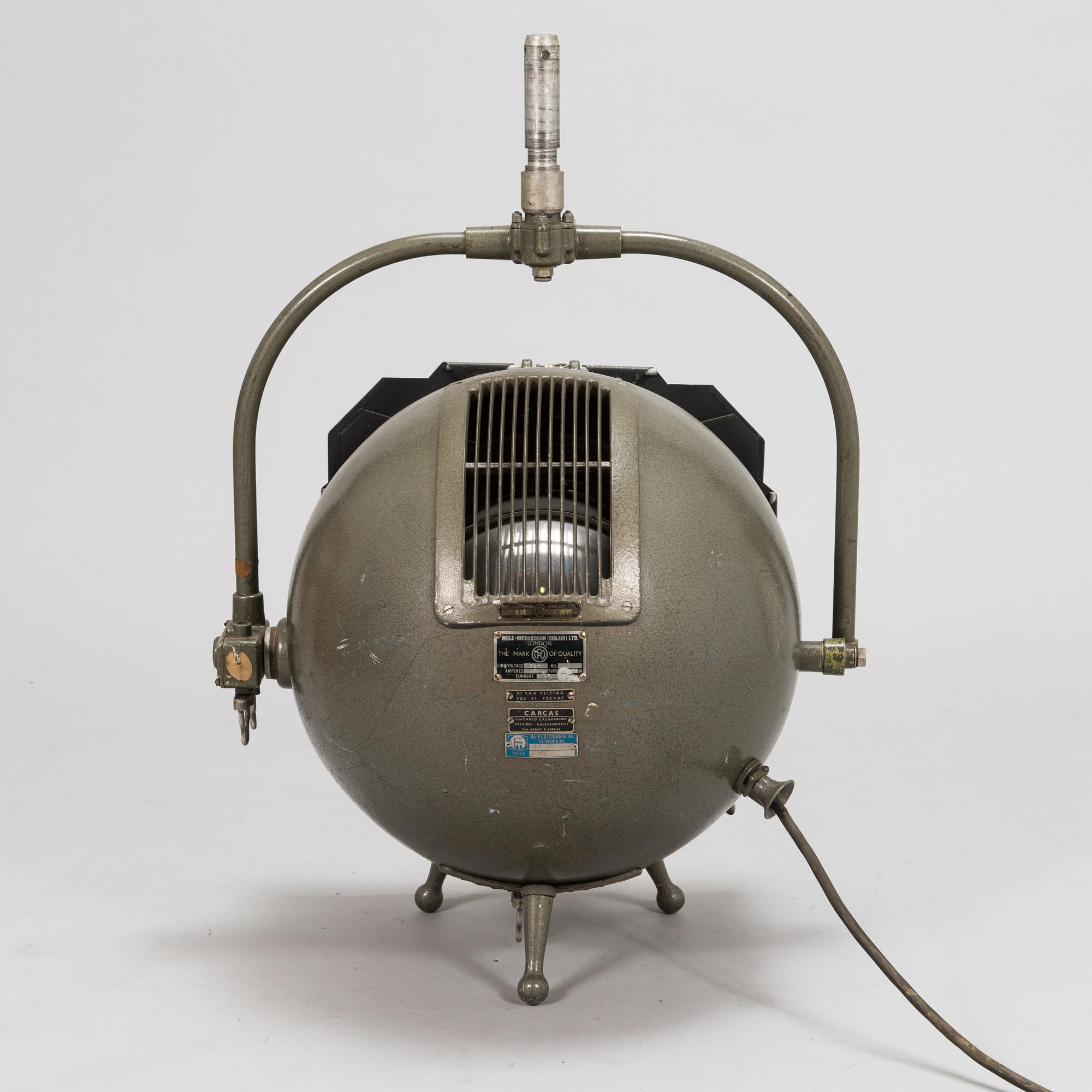 Mole Richardson, studiovalaisin, "Sputnik", Lontoo Englanti, 1950-luku.