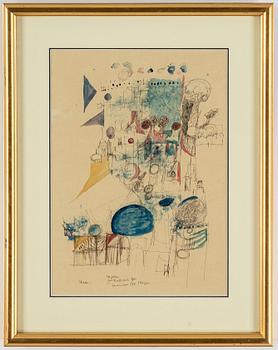 MADELEINE PYK, mixed media, signed.