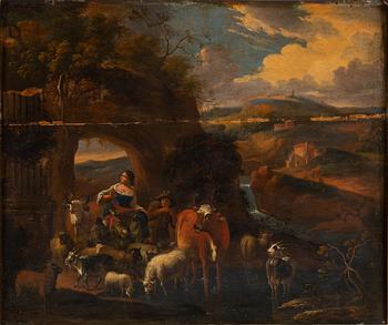 Nicolaes Berchem, in the manner of, oil on panel, 17th century.