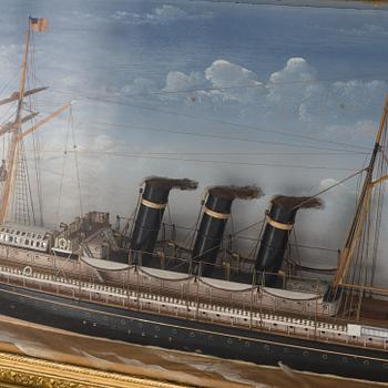 A scale model of the SS 'City of Paris',  around 1900.