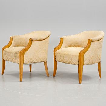 FÅTÖLJER, ett par, art deco, 1920-tal.