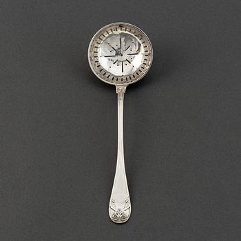 A Swedish 19th century silver caster-spoon, mark of AJ Björkman, Stockholm 1830.