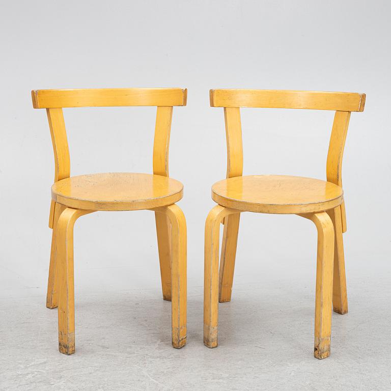 Alvar Aalto, stolar, 6 st, modell 69, Artek, Finland, 1900-talets andra hälft.