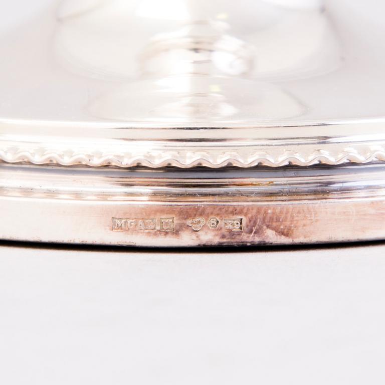 Three pairs of silver candlesticks, Finnish and Swedish hallmarks 1927-1972.