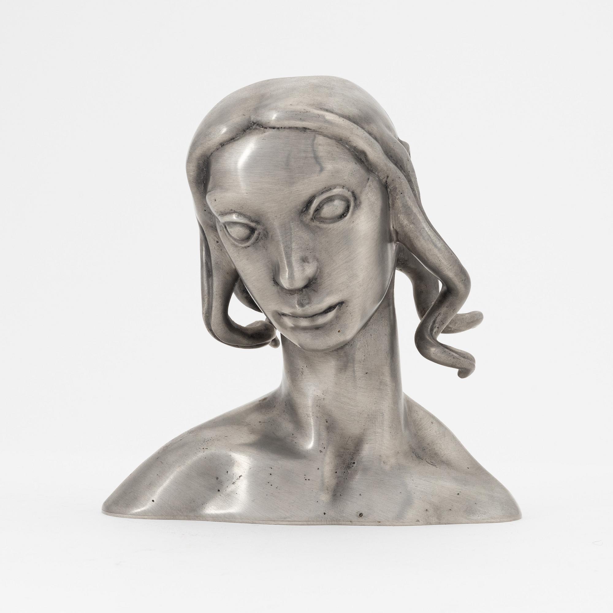 Carl Milles, efter. Skulptur, tenn. Märkt Millesgården Collection. Höjd 16 cm.