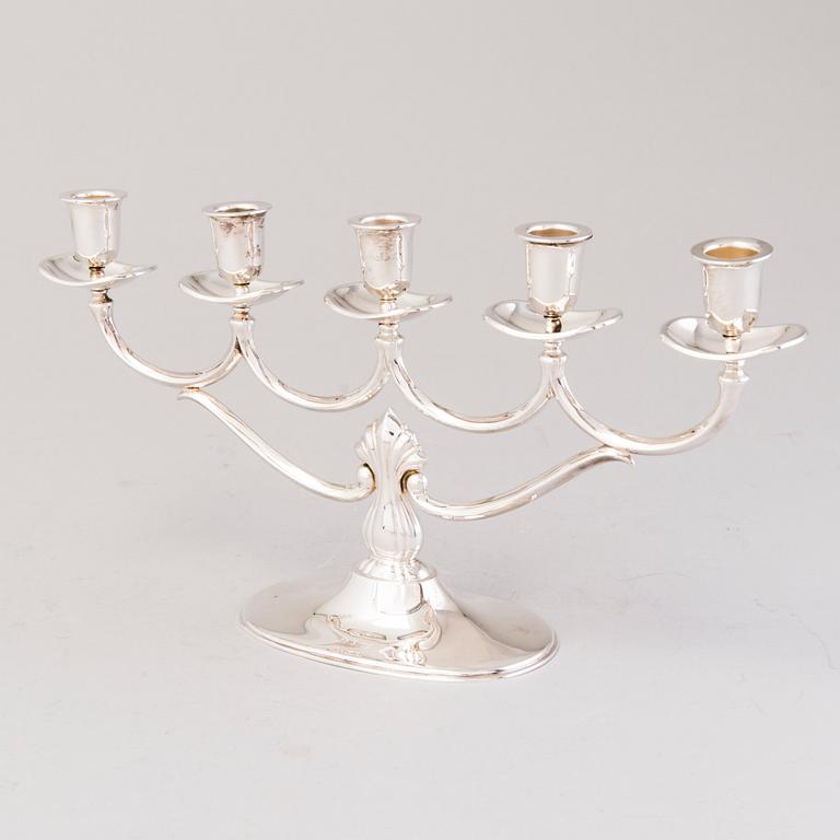 A silver candelabrum, Kultakeskus, Hämeenlinna, Finland 1974.