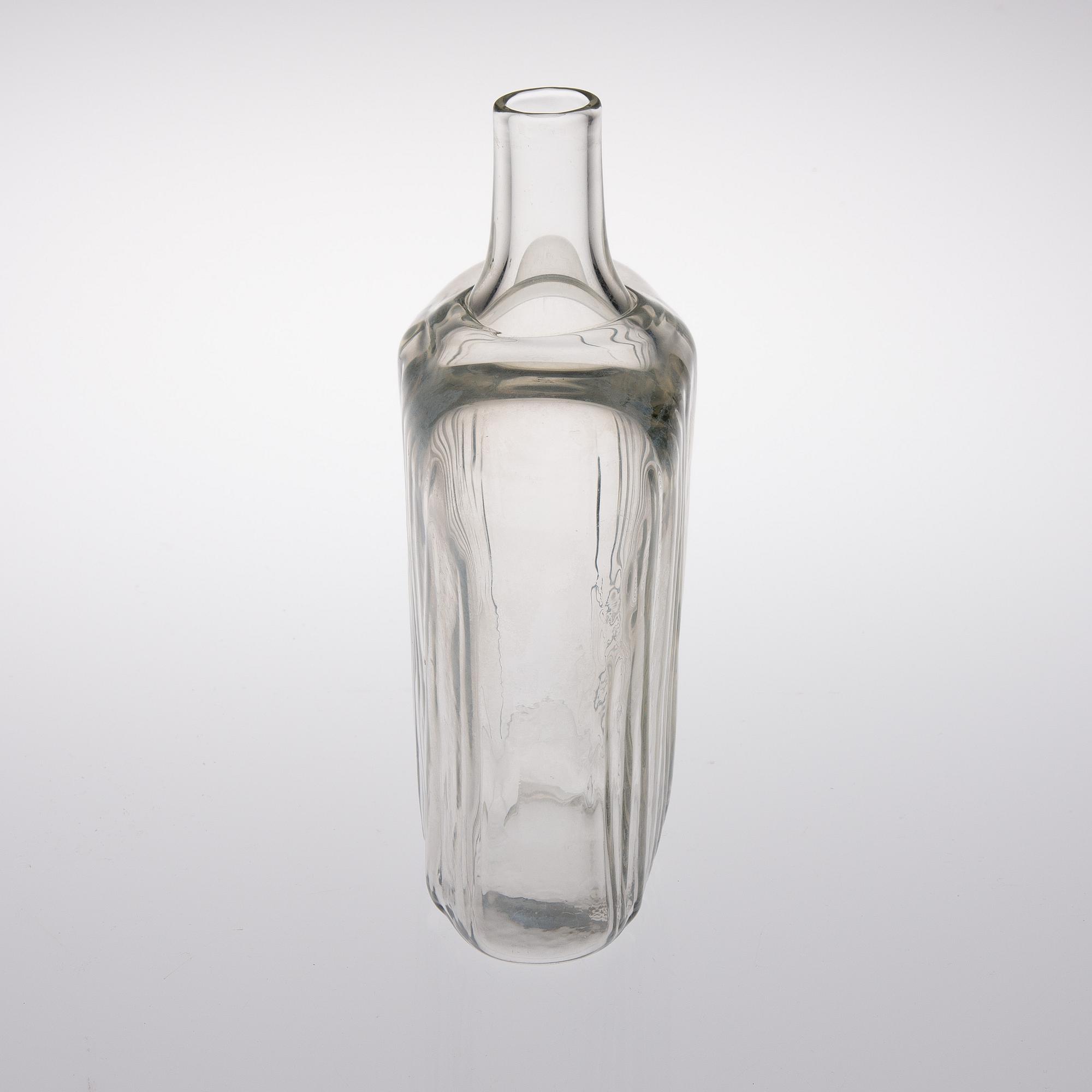 KAJ FRANCK, KARAFF, glas, signerad K. Franck Nuutajärvi Notsjö -62, OCH BURK, glas, märkt Nuutajärvi Notsjö.
