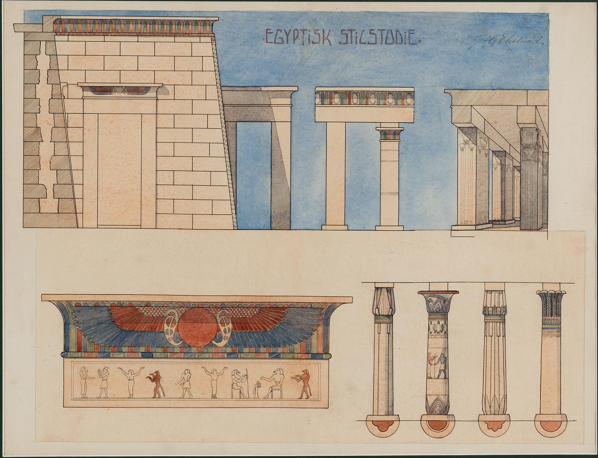 Two architect drawings signed G. Ekelund.