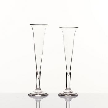 Champagnestrutar, åtta stycken, glas, 1800-tal.