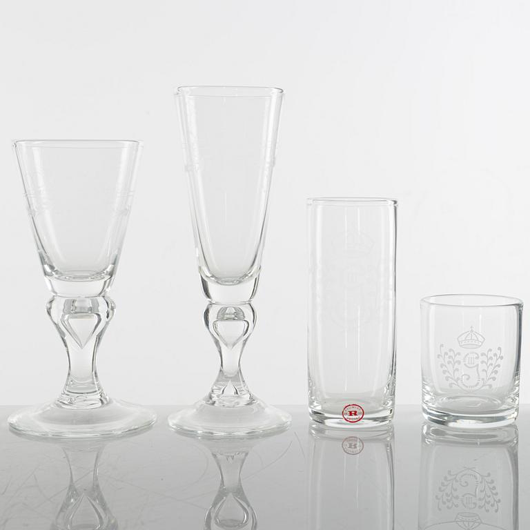 An 94-piece glass service, mostly model "Antik", Reijmyre, Sweden, 1900-talets andra hälft.
