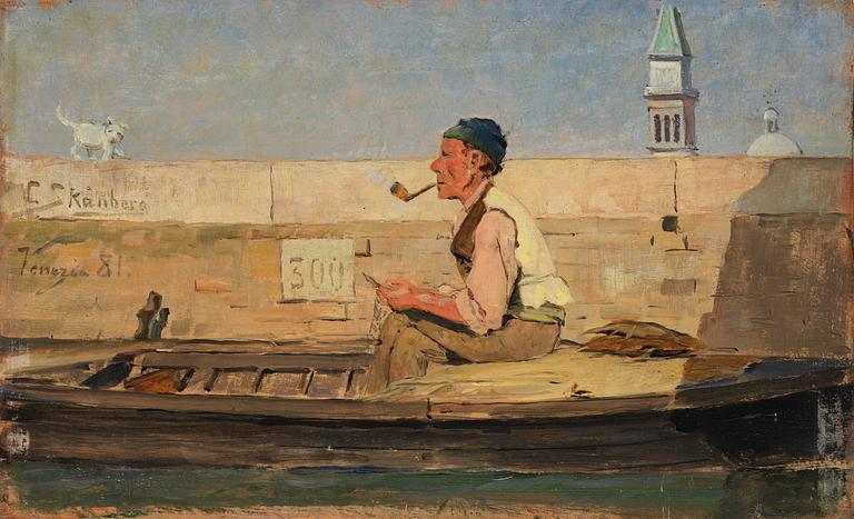 Carl Skånberg, "Fiskargubbe vid kajen" (Motiv från Venedig).