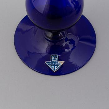 HUGO GEHLIN, a set of 4 glass candlesticks, Gullaskruf.